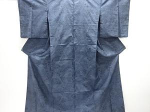 檜垣に草花模様織出し本場泥大島紬着物（9マルキ）